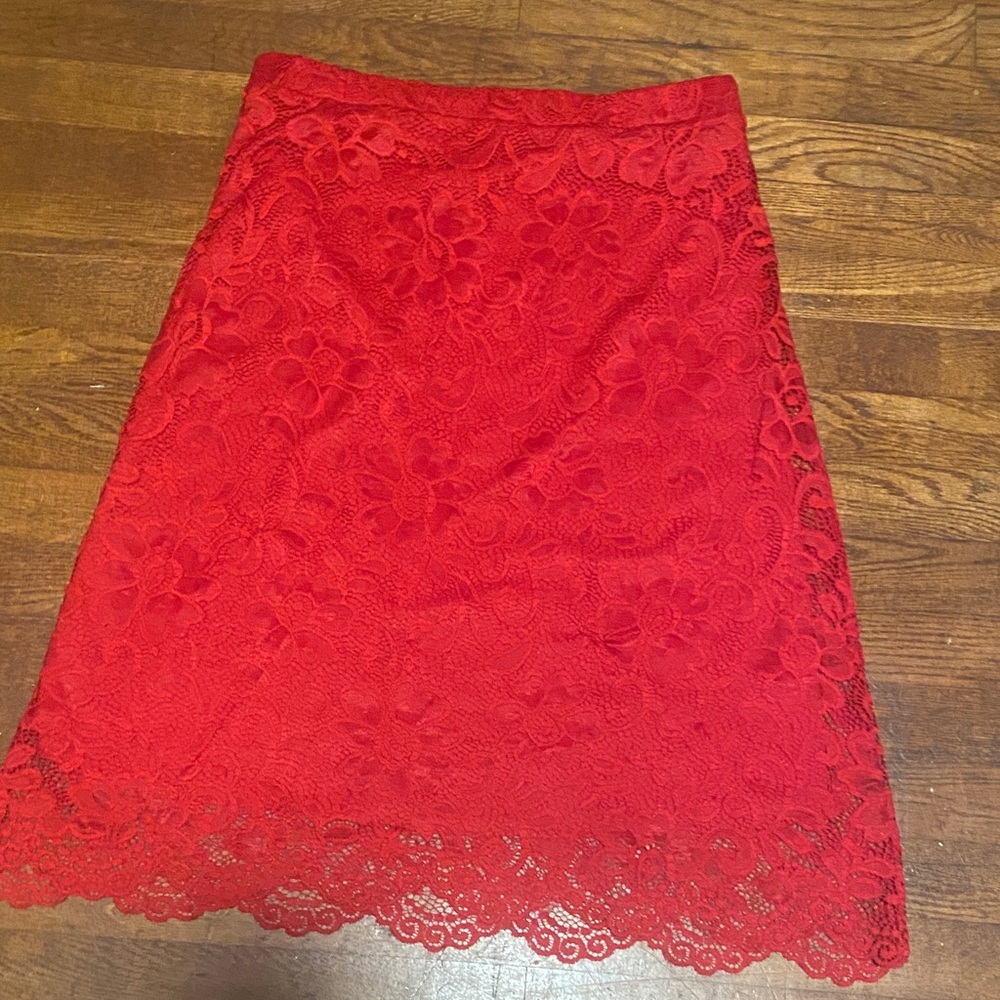Elegant Red Lace Skirt